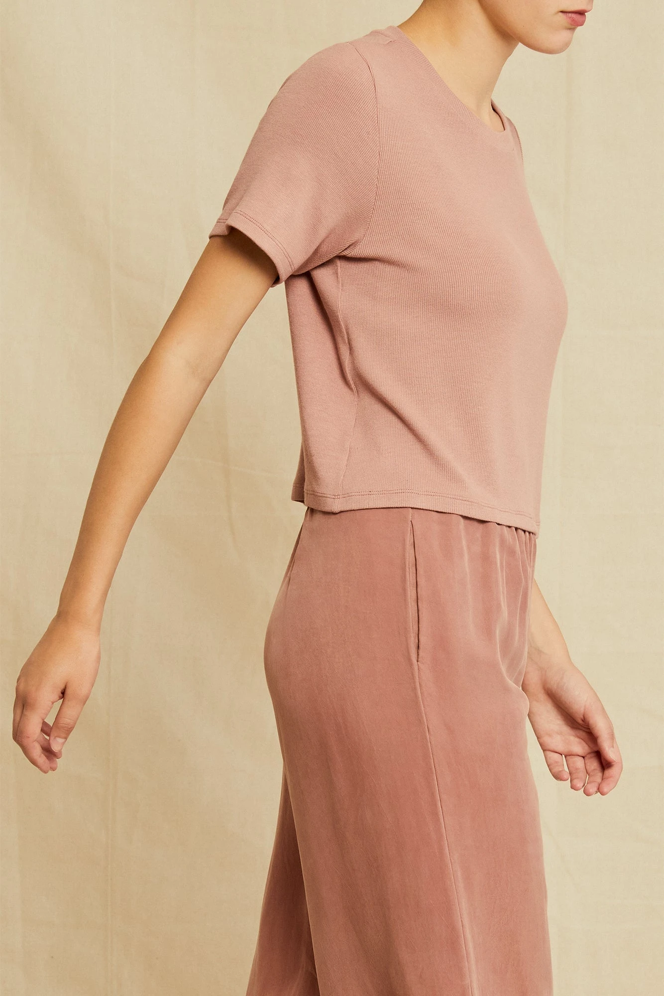 Tara Dream Rib Cropped Tee - Quartz 4 Tara Dream Rib Cropped Tee - Quartz - Image 2