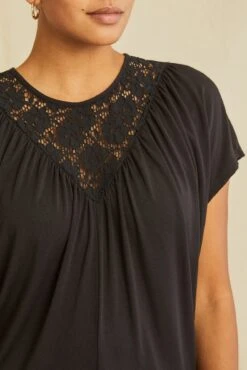 Mayr Lace Dream Knit Tee - Black -AGOLDE || CITIZENS OF HUMANITY Sales 0675 Lace Inset Mayr Black 4174 web 5565e0ce 1b2e 44fc 8ff0 cc1158a1550f