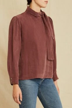 Olivet Cottonseed Cupro Blouse - Mocha -AGOLDE || CITIZENS OF HUMANITY Sales 0710 Olivet Cottonseed Cupro Mocha 1428 web 69dbf1bd 6a37 4abb b8d6 97a77c79ce31