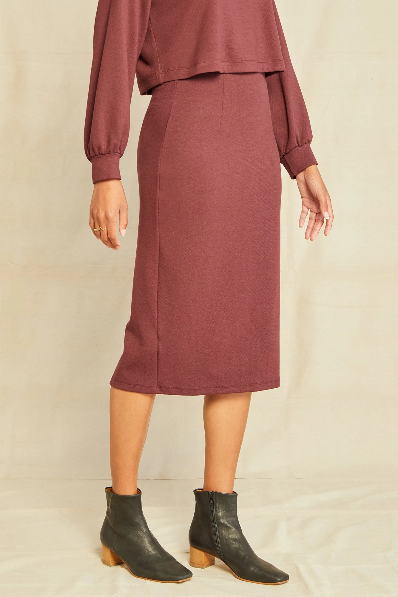 Alice Ponte Midi Skirt - Mocha 4 Alice Ponte Midi Skirt - Mocha - Image 2