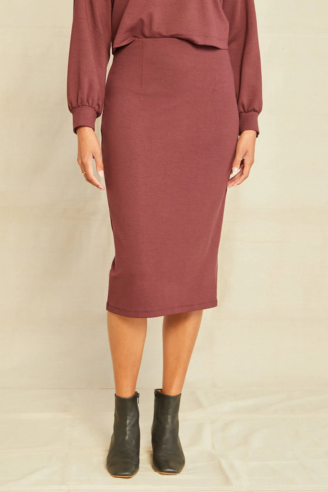 Alice Ponte Midi Skirt - Mocha 3 Alice Ponte Midi Skirt - Mocha