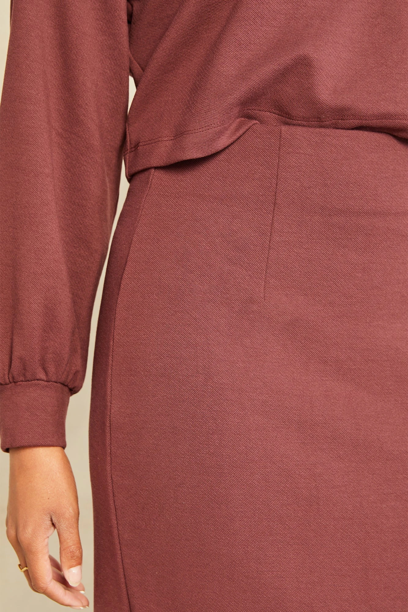 Alice Ponte Midi Skirt - Mocha 6 Alice Ponte Midi Skirt - Mocha - Image 4