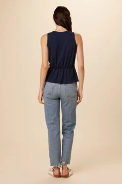 Malika Sleeveless Blouse - Navy -AGOLDE || CITIZENS OF HUMANITY Sales 0807 Malika Navy 3