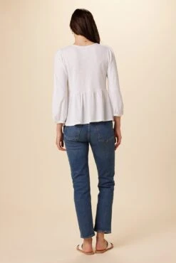 Blake Cotton Slub Blouse - White -AGOLDE || CITIZENS OF HUMANITY Sales 0808R1 Blake White 3