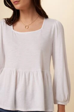 Blake Cotton Slub Blouse - White -AGOLDE || CITIZENS OF HUMANITY Sales 0808R1 Blake White 4