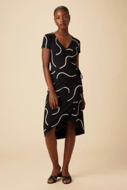 Betsyn Viscose Knit Dress - Waves