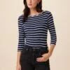 Francoise 3/4 Sleeve Dream Knit Tee - Basque Stripe -AGOLDE || CITIZENS OF HUMANITY Sales 1005 34 Slv Francoise Basque Stripe 1