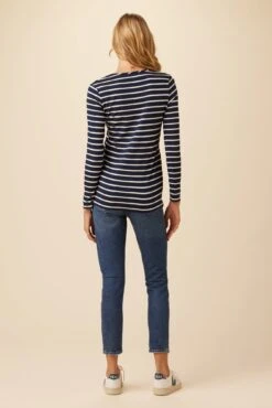 Itana Long Sleeve Dream Knit Tee - Basque Stripe -AGOLDE || CITIZENS OF HUMANITY Sales 10070 LS Itana Dream Knit Basque Stripe 3