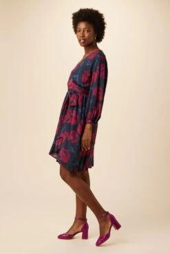 Elma Ecovero Wrap Dress - Paysage Berry -AGOLDE || CITIZENS OF HUMANITY Sales 10088 Elma Viscose Paysage Berry 2