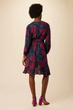 Elma Ecovero Wrap Dress - Paysage Berry -AGOLDE || CITIZENS OF HUMANITY Sales 10088 Elma Viscose Paysage Berry 3