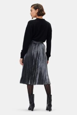 Blaze Skirt - Pewter -AGOLDE || CITIZENS OF HUMANITY Sales 10108 Blaze Pleated Pewter 3