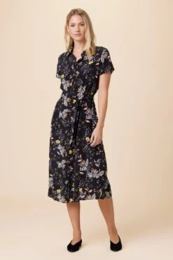 Joyce Washable Silk Dress - French Jardin Black -AGOLDE || CITIZENS OF HUMANITY Sales 10120 Joyce Silk French Jardin Black 1