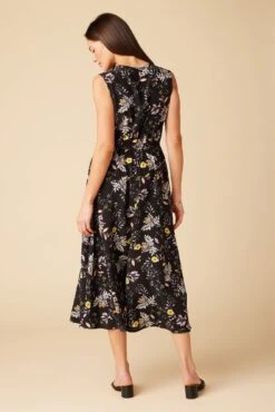 Olive Washable Silk Midi Dress - French Jardin Black -AGOLDE || CITIZENS OF HUMANITY Sales 10129R1 Olive Silk French Jardin 3