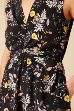 Olive Washable Silk Midi Dress - French Jardin Black -AGOLDE || CITIZENS OF HUMANITY Sales 10129R1 Olive Silk French Jardin 5