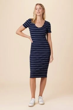 Juniper Paris Rib Dress - Pippa Stripe