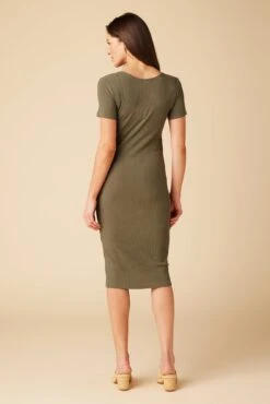 Juniper Paris Rib Dress - Calla Green 8 Juniper Paris Rib Dress - Calla Green -AGOLDE || CITIZENS OF HUMANITY Sales 10142 Juniper Rib Calla Green 3