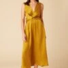Olive Cupro Midi Dress - Gold -AGOLDE || CITIZENS OF HUMANITY Sales 10151 Olive Cupro Gold 1