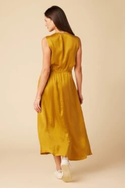 Olive Cupro Midi Dress - Gold 10 Olive Cupro Midi Dress - Gold -AGOLDE || CITIZENS OF HUMANITY Sales 10151 Olive Cupro Gold 3