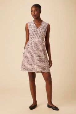 Ivy Washable Silk Dress - Valencia Dot Pink