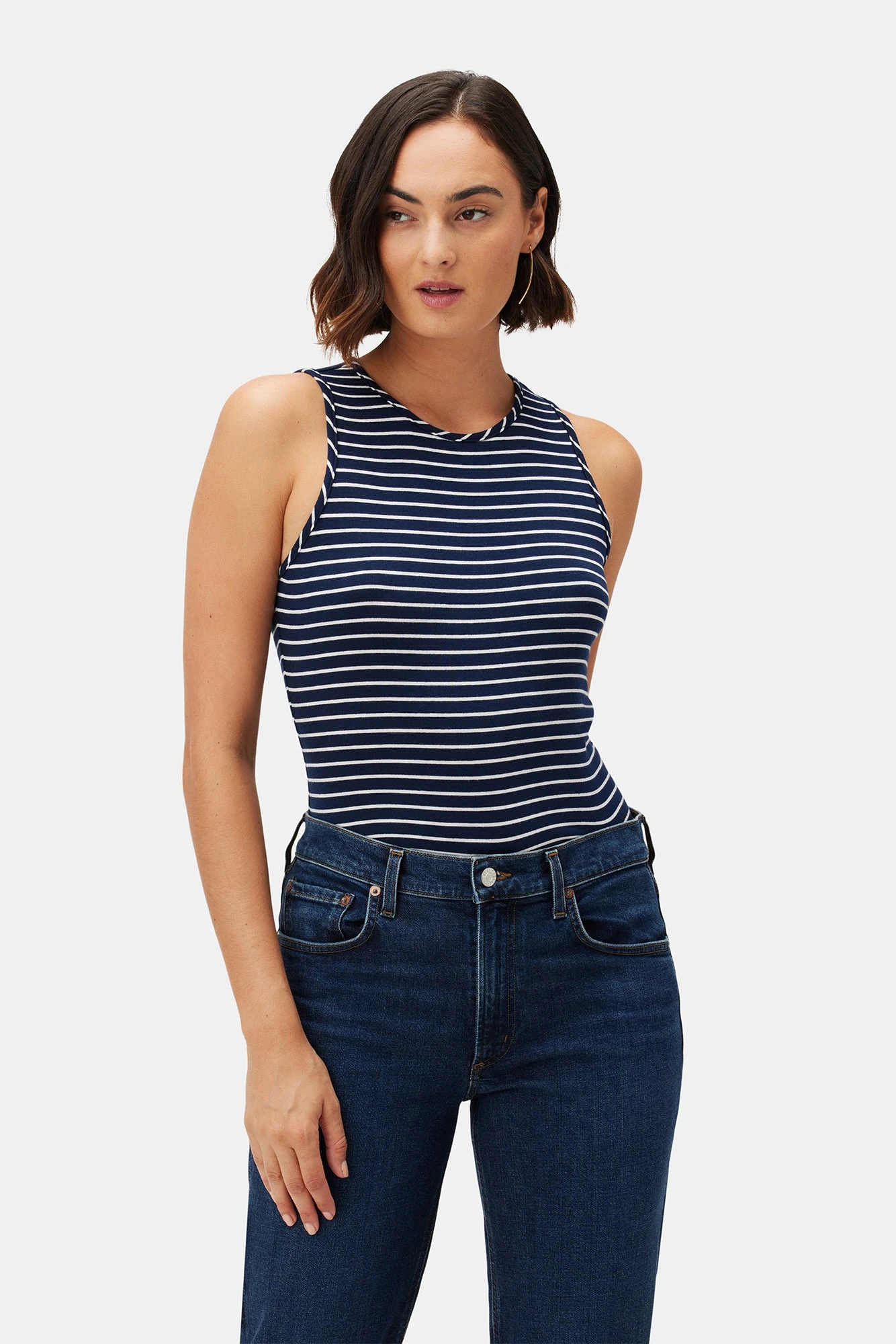 Jillian Dream Knit Tank - Navy Natural Stripe 3 Jillian Dream Knit Tank - Navy Natural Stripe