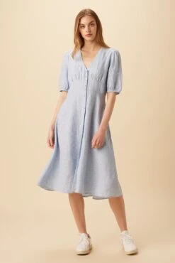 AGOLDE || CITIZENS OF HUMANITY Sales 9 Odette Linen Dress - Blue Natural Stripe