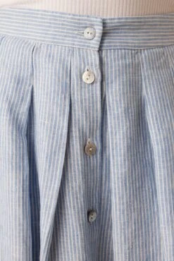 Mariah Linen Skirt - Blue Natural Stripe -AGOLDE || CITIZENS OF HUMANITY Sales 10205 Mariah Linen Blue Natural Stripe 5