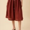 Mariah Linen Skirt - Rust -AGOLDE || CITIZENS OF HUMANITY Sales 10205 Mariah Linen Rust 1