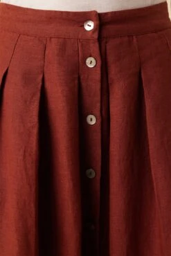 Mariah Linen Skirt - Rust -AGOLDE || CITIZENS OF HUMANITY Sales 10205 Mariah Linen Rust 5