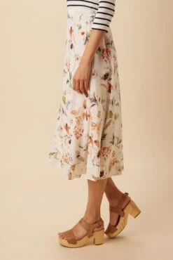 Blaze Washable Silk Skirt - Botanic Floral Ivory -AGOLDE || CITIZENS OF HUMANITY Sales 10227 Blaze Silk Lined Botanic Floral Ivory 2