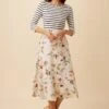 Blaze Washable Silk Skirt - Botanic Floral Ivory -AGOLDE || CITIZENS OF HUMANITY Sales 10227 Blaze Silk Lined Botanic Floral Ivory 4