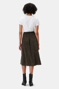 Ollie Washable Silk Skirt - Zebra Green Black -AGOLDE || CITIZENS OF HUMANITY Sales 10235 Ollie Silk Zebra Green Black 3