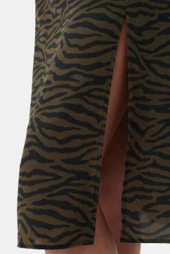 Ollie Washable Silk Skirt - Zebra Green Black -AGOLDE || CITIZENS OF HUMANITY Sales 10235 Ollie Silk Zebra Green Black 6