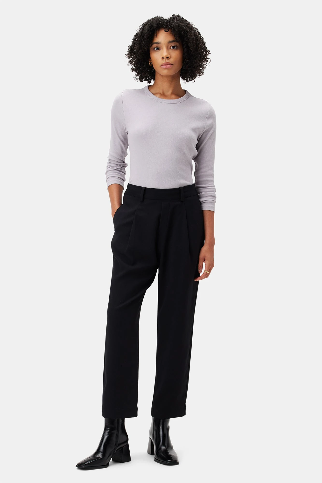 Roni Cotton Modal Spandex Pant - Black 6 Roni Cotton Modal Spandex Pant - Black - Image 4