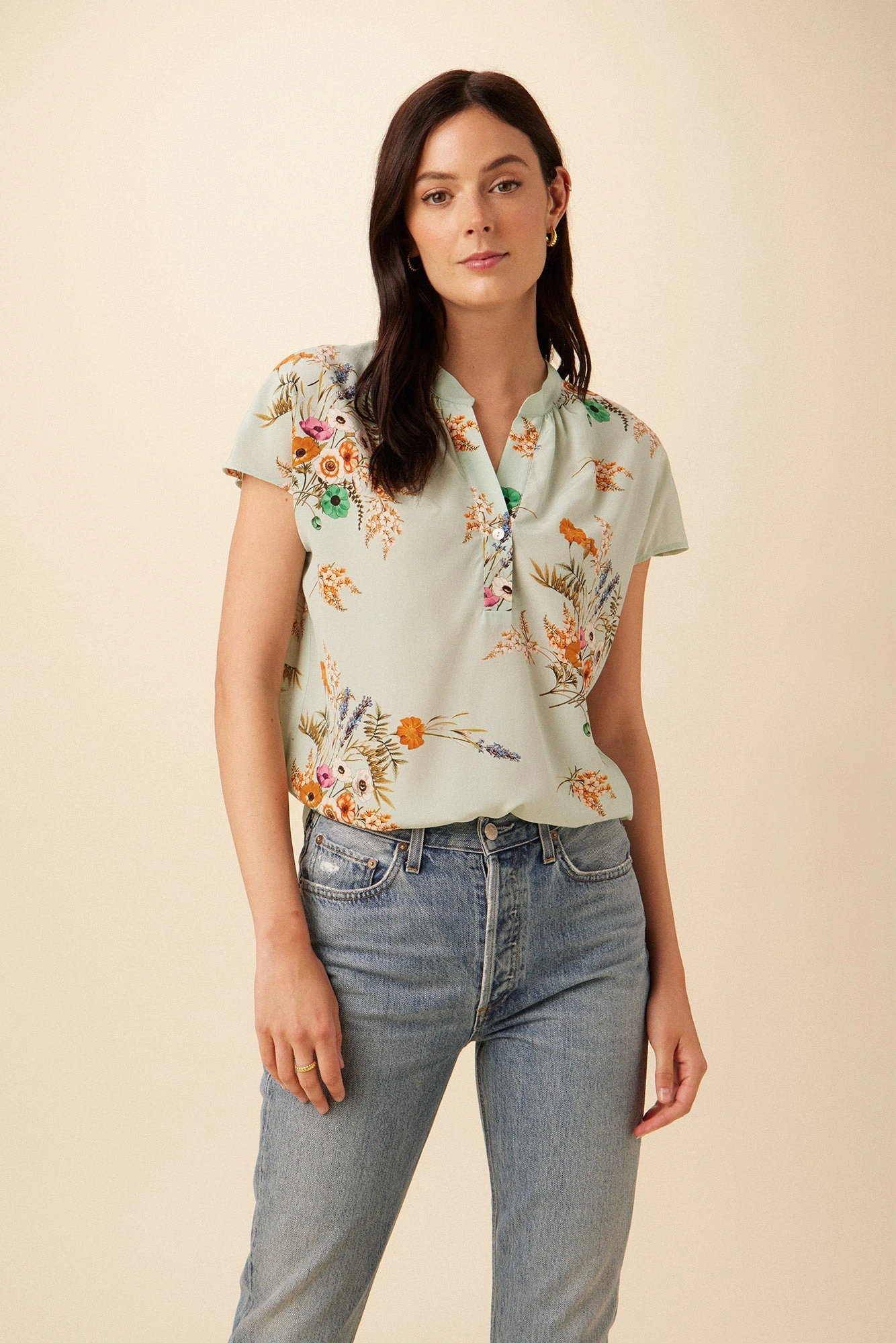 Renata Washable Silk Blouse - Cannes Floral 3 Renata Washable Silk Blouse - Cannes Floral