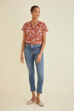 Renata Washable Silk Blouse - Escape Floral -AGOLDE || CITIZENS OF HUMANITY Sales 1068 Renata Escape Floral 0866 web