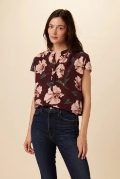 Renata Washable Silk Blouse - Paysage Sepia
