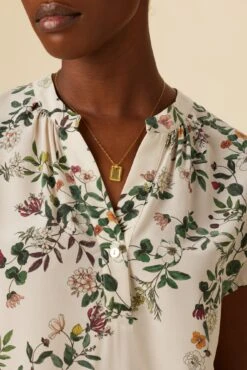 Renata Washable Silk Blouse - Silverwood Floral -AGOLDE || CITIZENS OF HUMANITY Sales 1068 Renata Silverwood Floral 4