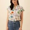 Renata Washable Silk Blouse - Stella Floral White 2 Renata Washable Silk Blouse - Stella Floral White -AGOLDE || CITIZENS OF HUMANITY Sales 1068 Renata Stella White 1