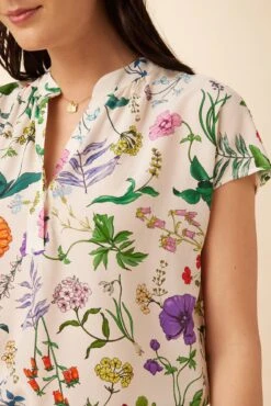 Renata Washable Silk Blouse - Stella Floral White -AGOLDE || CITIZENS OF HUMANITY Sales 1068 Renata Stella White 4