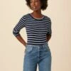 Berkeley Long Sleeve Dream Knit Tee - Basque Stripe -AGOLDE || CITIZENS OF HUMANITY Sales 10 0108 LS Berkeley Basque Stripe 1