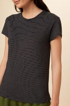 Leif Tencel Slub Tee - Gigi Black Stripe -AGOLDE || CITIZENS OF HUMANITY Sales 1335 Leif Gigi Stripe Black 4