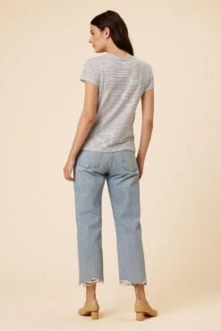 Leif Tencel Slub Tee - Gigi White Stripe -AGOLDE || CITIZENS OF HUMANITY Sales 1335 Leif Gigi Stripe White 3