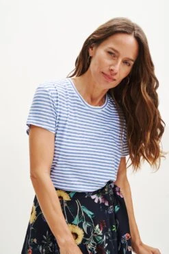 Leif Reverie Slub Tee - Soleil Stripe Sky 8 Leif Reverie Slub Tee - Soleil Stripe Sky -AGOLDE || CITIZENS OF HUMANITY Sales 1335 Leif Soliel Stripe Sky Ivory 1452 web f94a3574 aa40 423b a583 873c4e4c2116