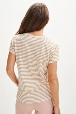 Leif Reverie Slub Tee - Soleil Stripe Tan -AGOLDE || CITIZENS OF HUMANITY Sales 1335 Leif Soliel Stripe Tan Ivory 1214 web 04514b9c 50f8 4681 a45a c5e2b723bd78