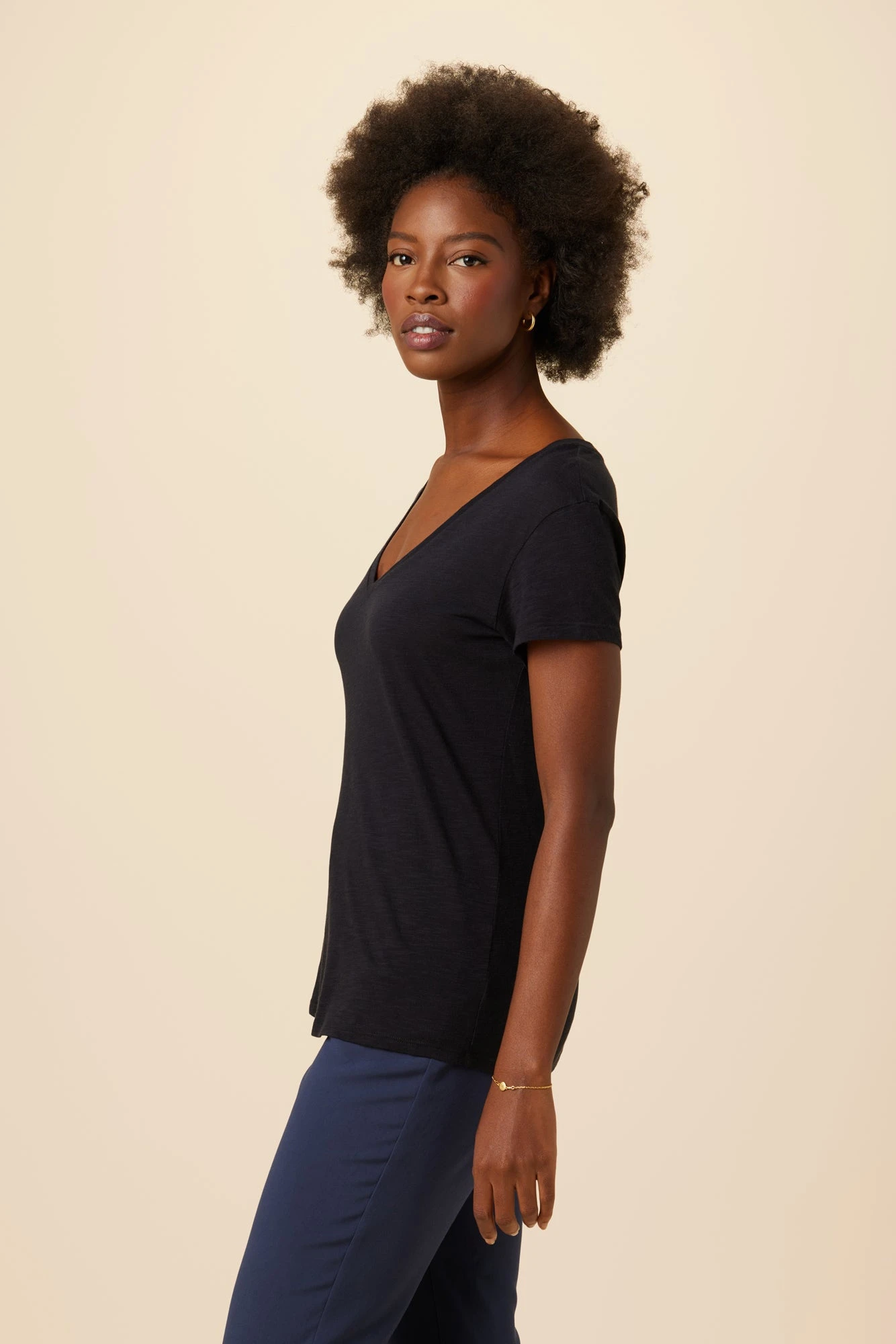 Joline Reverie Slub Tee - Black 4 Joline Reverie Slub Tee - Black - Image 2