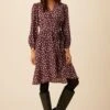 Elma Washable Silk Dress - Pebble Dot Plum -AGOLDE || CITIZENS OF HUMANITY Sales 19 9555 Elma Plum Ivory 1