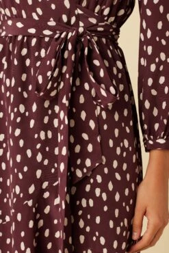 Elma Washable Silk Dress - Pebble Dot Plum -AGOLDE || CITIZENS OF HUMANITY Sales 19 9555 Elma Plum Ivory 5