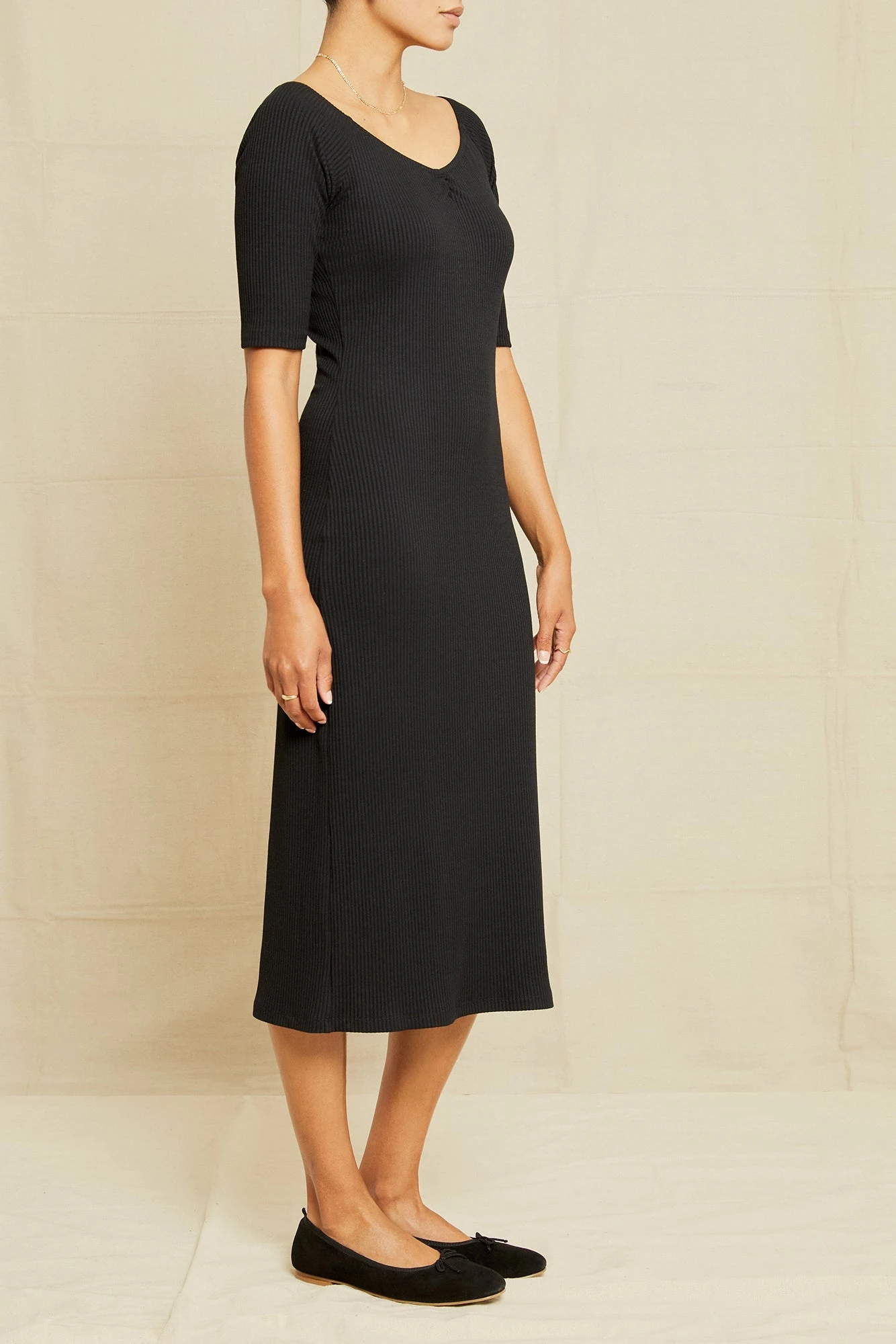 Amara Paris Rib Dress - Black 4 Amara Paris Rib Dress - Black - Image 2