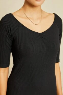 Amara Paris Rib Dress - Black 9 Amara Paris Rib Dress - Black -AGOLDE || CITIZENS OF HUMANITY Sales 211013 AV October ECOMM 0738AmaraBlack60ParisRib 6425 web 39d5090b 0c72 46c5 a107 362c6dff7be3