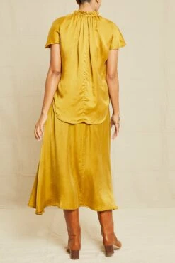 Ruby Cottonseed Cupro Blouse - Gold -AGOLDE || CITIZENS OF HUMANITY Sales 211013 AV October ECOMM 0757RubyGoldTop85CuproCharmeuse 6721 web 7a08c3fe 6303 4ac4 9120 e46f850000c9